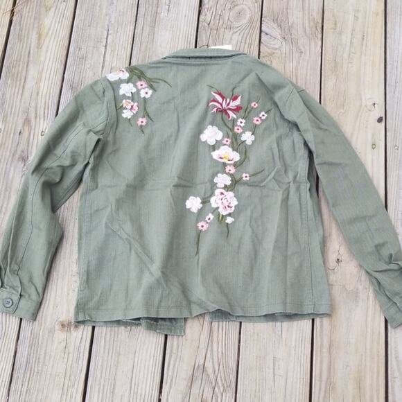 Roly Poly floral embroidered button up jacket green multicolor small - Picture 3 of 8